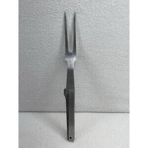 Vintage Vernco Carving Fork 10.75” Japan Wood Rivet Handle MCM Stainless Steel